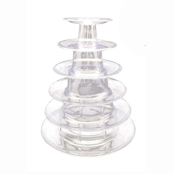 2025 Ny 6-lags Macaron Tårn Stativ for Bryllup Bursdagsfest, Cupcake Kake Plast Display Stativ