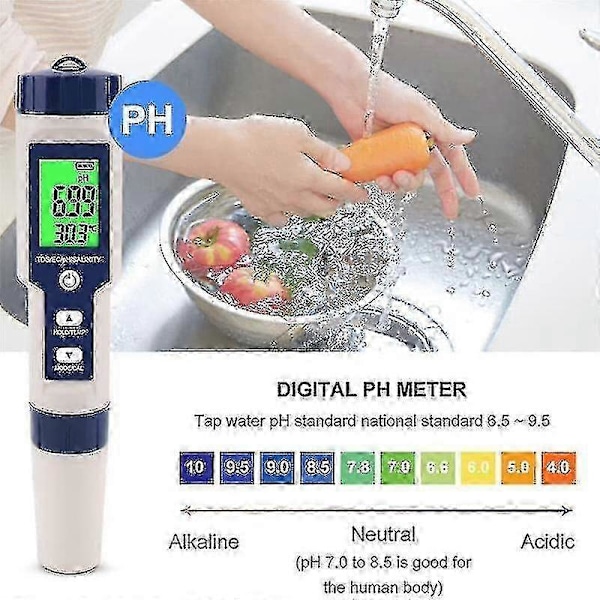 Pool Salt Tester, Digital Salinitetsmätare, Hög Noggrannhet 5 I 1 Salinitetstestare För Saltvatten, ip67 - jjS