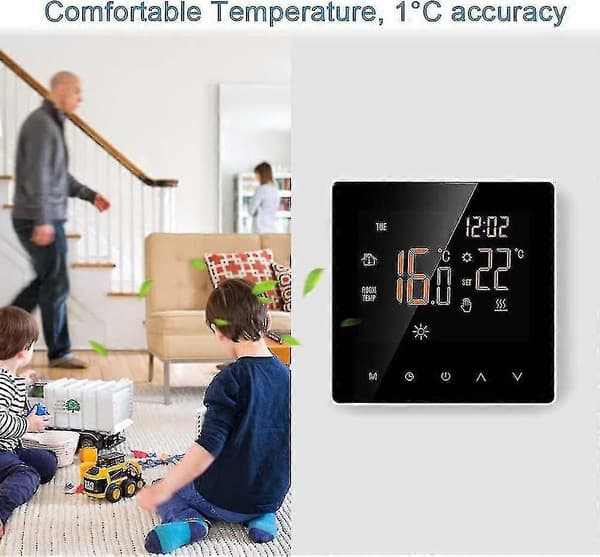 Smart Termostat Digital Rumtermostat Programmerbar LCD-skærm Touchskærm App-styring Elektrisk Vægtermostat Med Intern Sensor/gulvsensor-