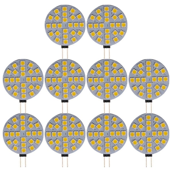 10 stk. 4,8W G4 Sokkel 5050 SMD Mini LED Pære på DC 12V Erstat Halogen Bi-Pin Lampe LED Pære Varmt Hvidt Lys