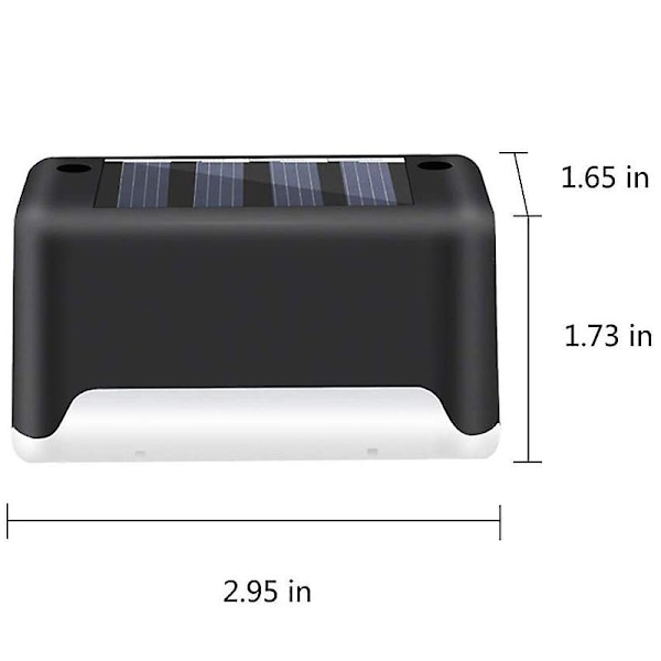 Svarta Solcellsbelysning för Däck, 6-pack, Vattentäta Solcells-LED-Trappbelysning, Staketlampa, Utomhusbelysning för Utomhus