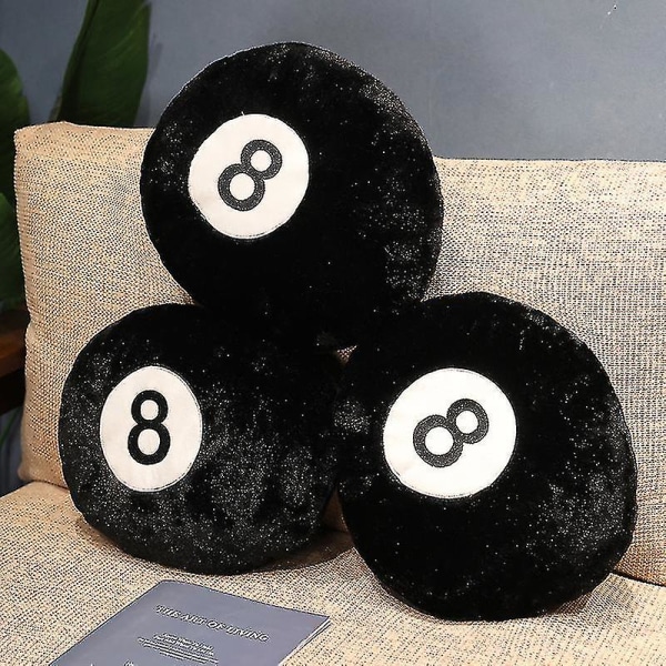 35/50cm Simulert Biljard 8 Ball Plysj Pute Fylt Myk Leke Åtte Kuler Poolspillere Hjemmedekor Innendørs Sport Kreativ Gave