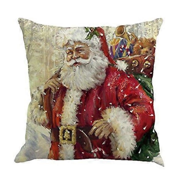 Pakke med 2 Juleputetrekk 45x45 cm, Juledekorative Putetrekk for Stue Sofa