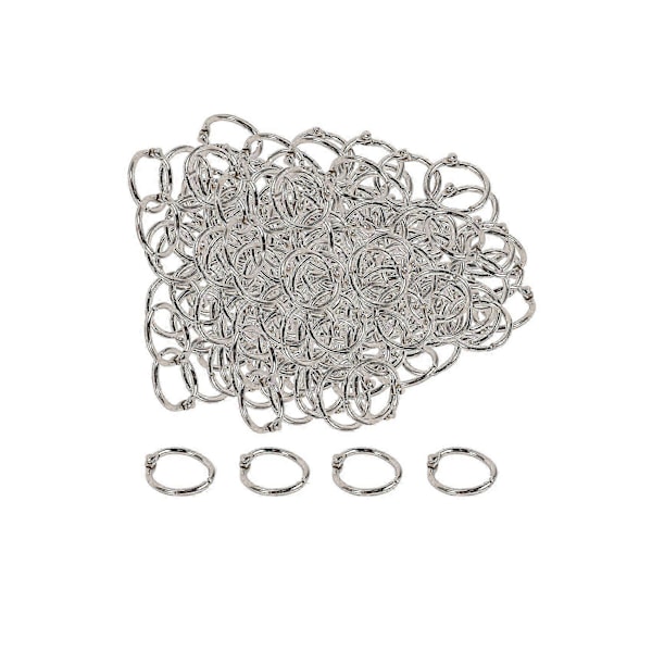 100 stk. 19 mm Løse Blads Ringe Nøgleringe Bogringe Ringe til Scrapbog/Album/Håndværk