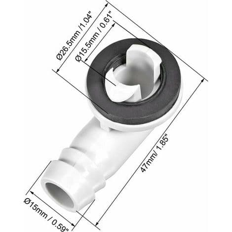 Albueforbindelsesfitting til afløbsslange til aircondition, 15 mm, 3 stk., til mini-split-enheder og vindues-AC-enhedsdele