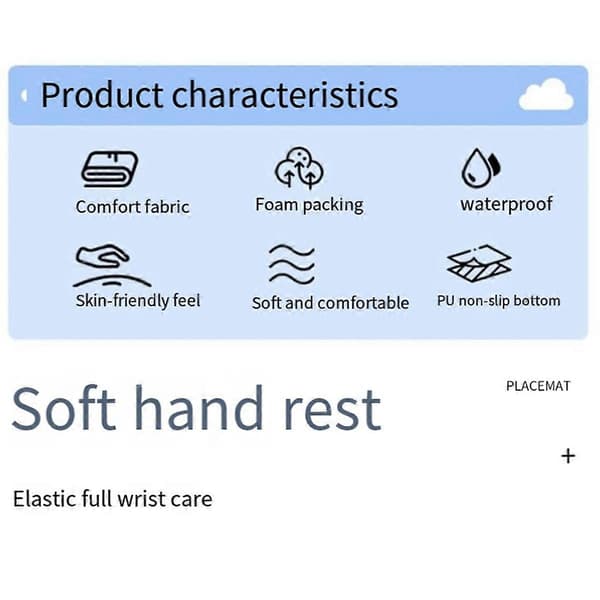 Tangentbords handledsstöd molnformad handledsdyna mus läder handledsställ ergonomisk för bärbar dator kontor musmatta rosa-vit