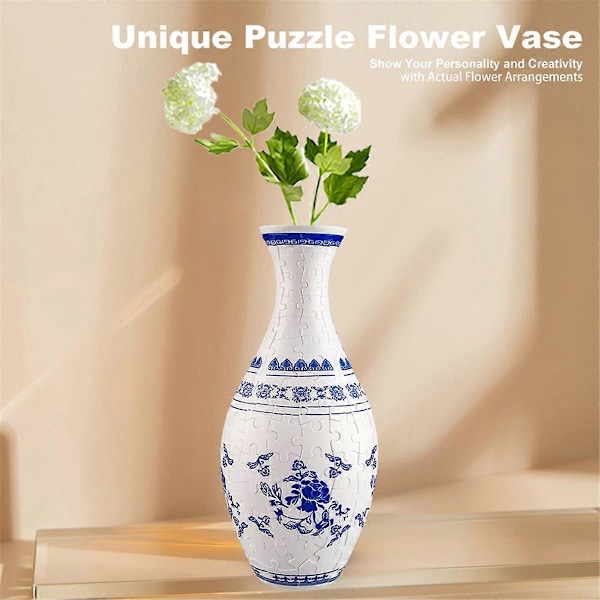 3D Pusselvaser DIY Vardagsrum Blomsterarrangemang Heminredning C