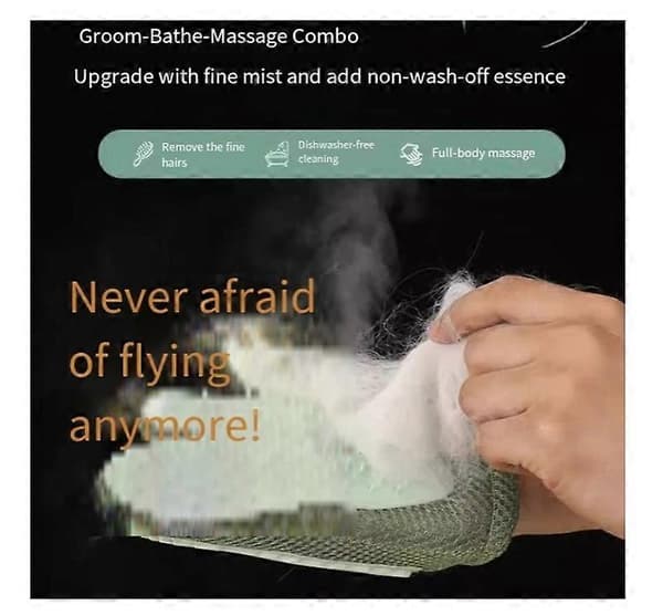 Celery Pets Grooming Mist-hanske for kjæledyr, spray katte-klappe-hansker Green