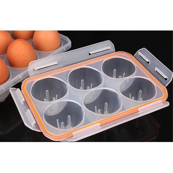 Bærbar Camping Støtsikker og Lekkasjesikker 6 Eggbærerbeholder Case Eggbærer Holder Egg Sto