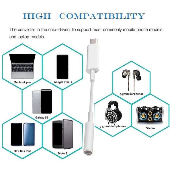 USB C-kuulokeliitäntäsovitin, Ipad Pro, pixel 4 3 2 Xl, Galaxy S20 Ultra Z Flip S20+ Note 10an