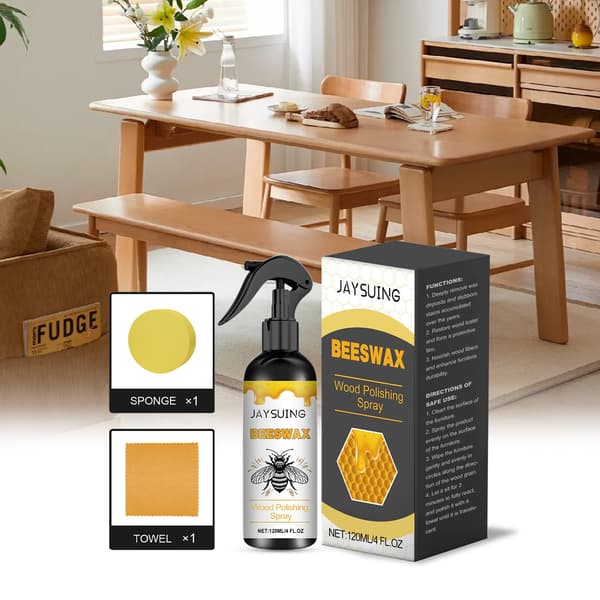 2 stk. Jaysuin Møbel Bivoks Poleringsspray - Træpolering, Ridsefjerner, Polering og Møbelplejespray 2Pcs