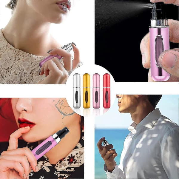 4 stycken 5 ml Parfymsprayflaskor, Återfyllningsbara Parfymsprayflaskor, Mini Bärbara