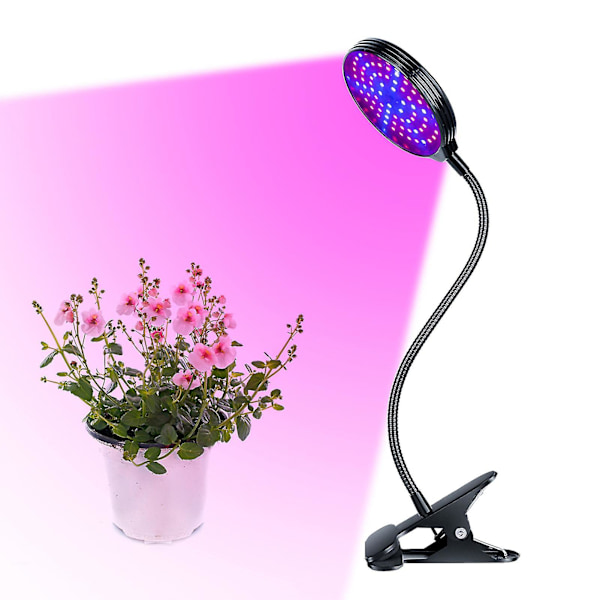 Enkelhodet LED-vekstlys for innendørs planter 15w Røde og blå lysdioder Automatisk på og av med 4/ 8/ 12t timer 3 lysmoduser 5 lysstyrkenivåer Ip66 vanntett