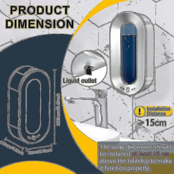 700ml Automatisk Såpedispenser Med Sensor Veggmontert Kontaktløs Såpedispenser Desinfeksjonsdispenser