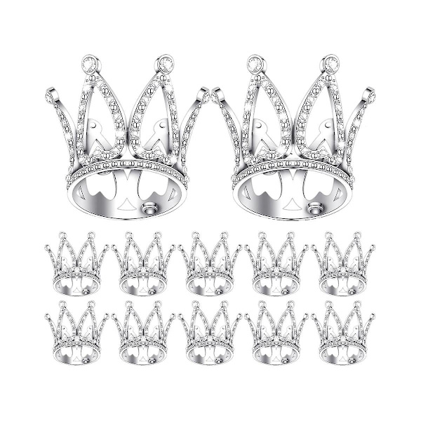 12 stk. Krone Kage Topper Mini Baby Krone Dronning Krone Lille Prinsesse Hovedbeklædning Kage Dekoration til Baby Shower Dekoration