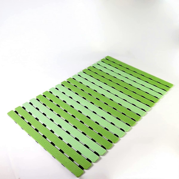 Skridsikker Bademåtte | Gulvmåtte med Drænhul | Badekar Måtte | Brusemåtte med 118 Sugekopper, 40x63cm 15.6 x 24.5 in | Dejlige Farver (Grøn)