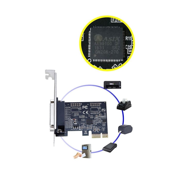 Høj kvalitet Parallel Port Db25 25pin Pcie Riser Kort Printer Til Pci-e Kort Konverter Adapter Ax991