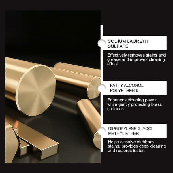 1-3 stk. Messing- og kobberpletfjerner, kraftfuld organisk formel, der sikkert fjerner rust, pletter og oxidation