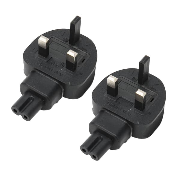 2 stk. UK Plugg til IEC 320 C7 Strømadapter Universal Standard Kraftig Datamaskin Strømadapter 100?250V