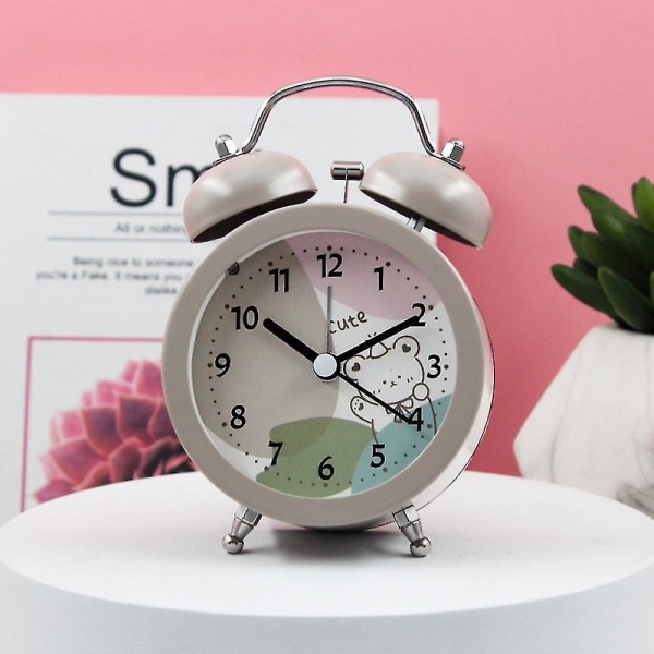 3 Inches Alarm Clock, Analog Metal Animal Alarm Clock , Student Home Decoration Desktop Clock