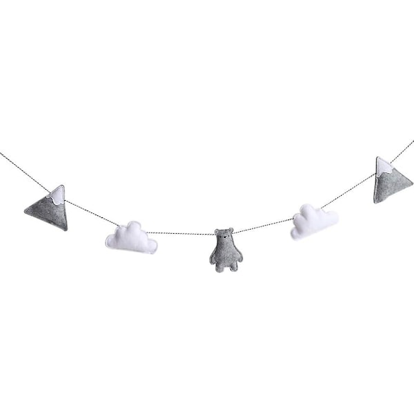 Nordic Felt Cloud Wreath Bunting Banner Kids Bedroom Furniture Decor Wall Art Baby Gifts