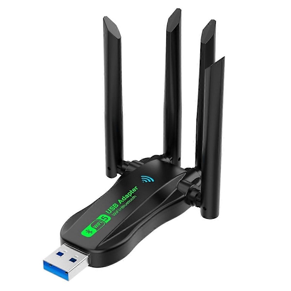 Nytt USB Nettverkskort 1300M Bluetooth 5.0 2-i-1 Datamaskin 2.4G 5GHZ Trådløs WiFi Mottaker 2.4G Dobbel