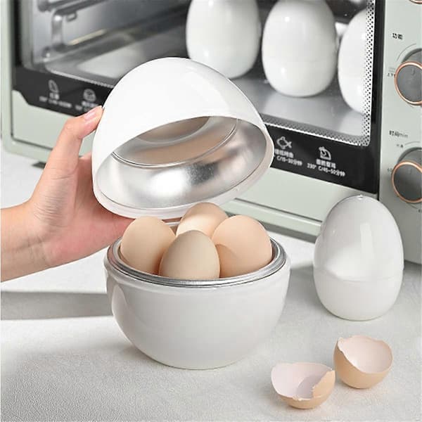 Mikrobølgeovn Eggkoker Rask 5-Minutters Koker Multifunksjonell Steamer