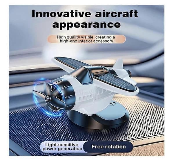 Bil Dashbord Dekor, Solar Fly, Solcelledrevet Fly for Bordplate Kontor White