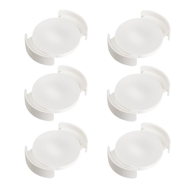 6-paks kaffekoppholder for skapkoppholder Stabelbar Justerbar plassbesparende hvit