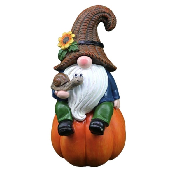 Høstnisser Statue Dekor, Thanksgiving Nisse Gresskar Nisse Hvit Skjegg Nisse Statue Høst Gresskar Fa