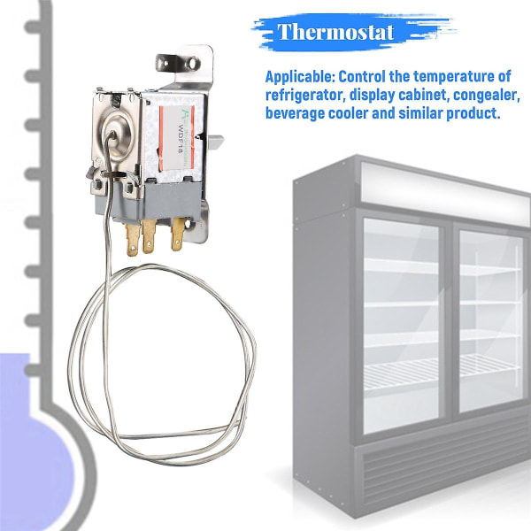 uxcell AC 250V-250V Volt 5(4)A 3-polet 5,8 mm akseldiameter Køleskabs Termostat