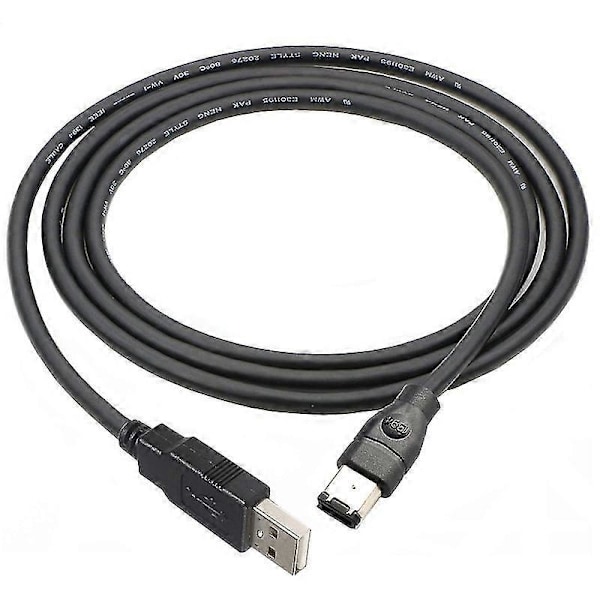 JUNSUNMAY 1.8m Firewire IEEE 1394 6-polet Han til USB 2.0 Han Adapterkonverterkabel