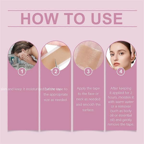 Collagen Ar Tape til Ansigtet, Losveo Silikone Ar Ark til Ansigtsrynker 3 box