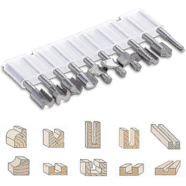 20 stk HSS Fræserkarbid Graveringsbits til Dremel Fræserbitsæt 1/8 tommer (3 mm) Skaft til Dremel Pro