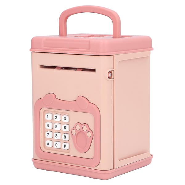 Interaktiv Pink Fingeraftrykskode Pengeskab Sparegris til Børn