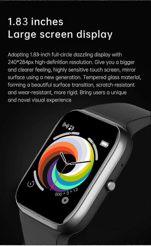 Smartklokke for menn/kvinner, vanntett smartklokke Bluetooth for iPhone Samsung