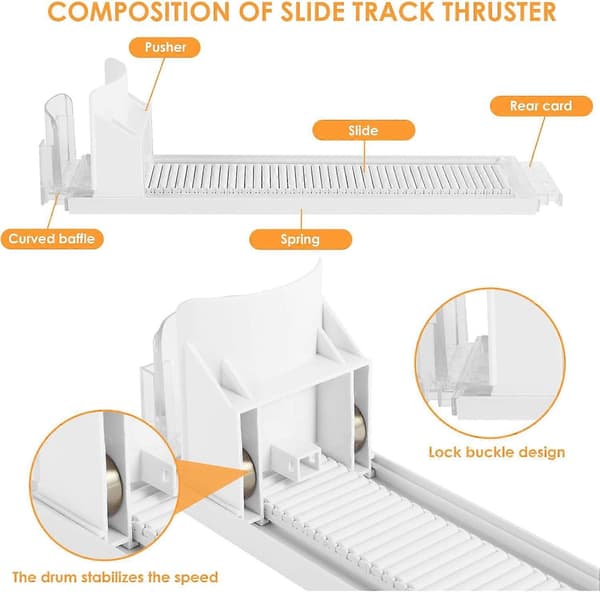 Dåsedispenser til køleskab, selvskubbende glidefunktion til 355-591 ml dåser, justerbar bredde Fr