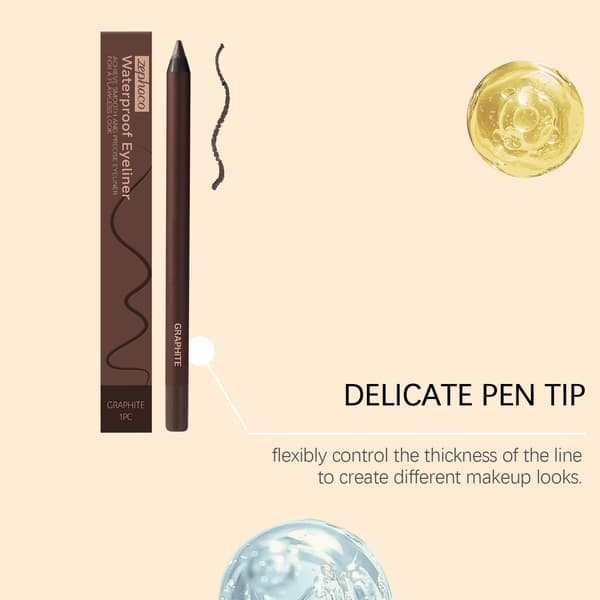 2 st Zephoco Graphite Eyeliner - Vattentät, kladdfri, silkeslen eyeliner gelpenna 2Pcs
