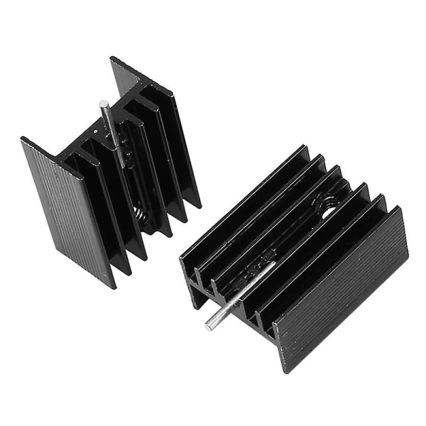 10 stk. 21x15x11mm Svart Aluminium Varmespreder for TO-220 MOSFET Transistorer