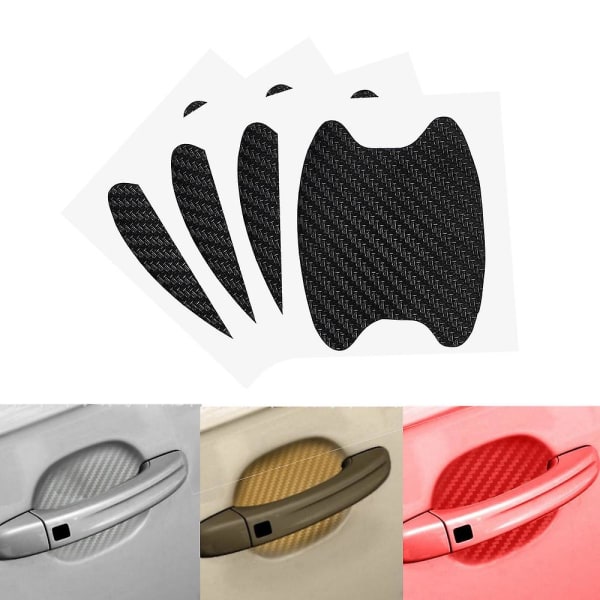 4pcs Car Handle Protection Film Universal Invisible Car Carbon Fiber Door Handle Sticker Scratches Resistant Sticker Car Styling