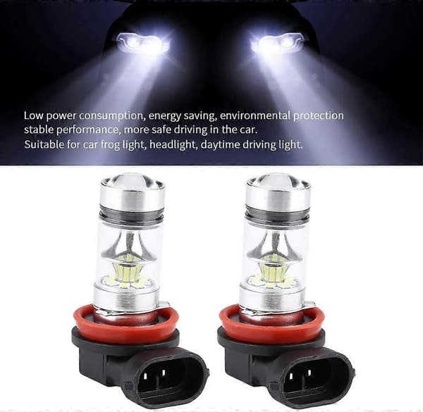 Bil LED tåkelys H11 H8 100W 20SMD anti-tåkelys tåke bil kjørelys