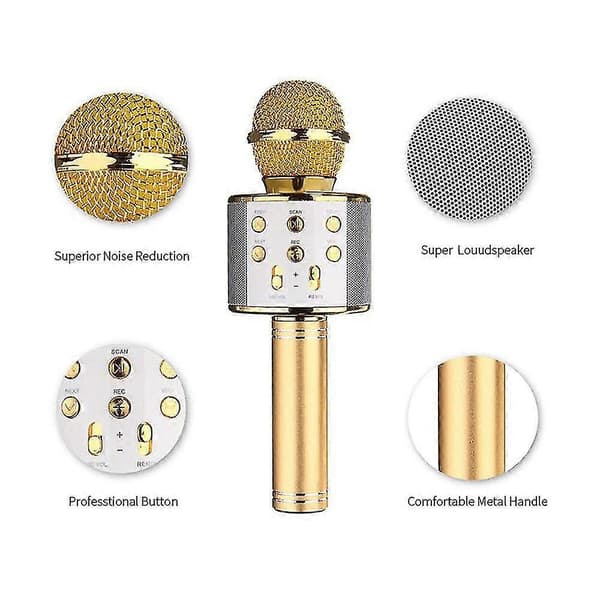 1 Mikrofon 1 Ladekabel 1 Brukermanual Rose Gold