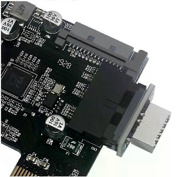 20-pin till 19-pin Konverter USB 3.0 Intern Header till USB 3.1/3.2 Typ C Front Typ E Adapter för PC Moderkortsanslutning Riser