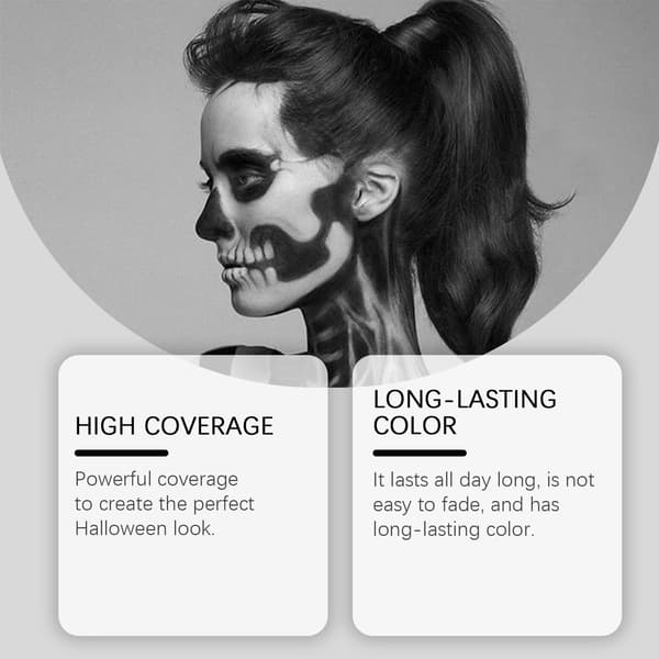 2 stk. Eelhope Halloween Ansigtsmaling Stick Sæt - Dækker Ansigtsmaling Foundation Makeup Klovn Farverig Stick 2Pcs