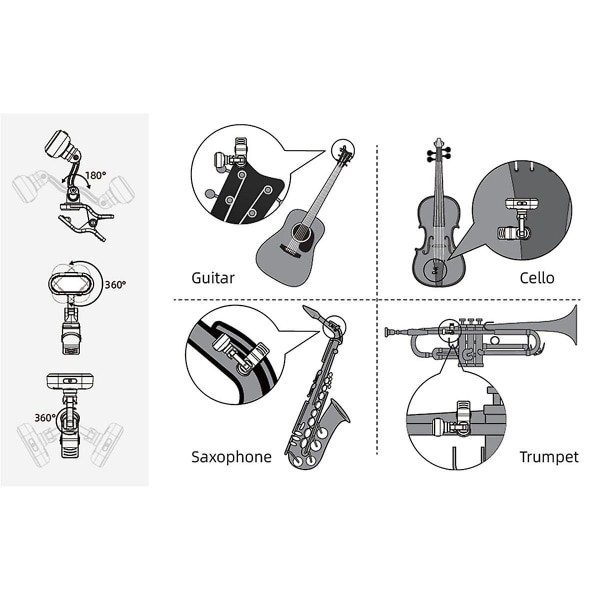 At-800 Guitar Tuner Clip-on Tuner Oppladbar Tempo Metronome Funksjon Elektronisk Tuner For Guita