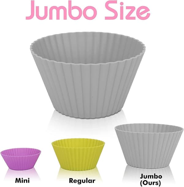 9,2 cm Jumbo Silikone Muffin Cupcake Forme, Store Genanvendelige Kageforme, Store