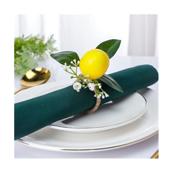 Sitronserviettringer 6 Sitronsvinbladsserviettholdere til spisebordsdekor Bryllupsbursdag jul