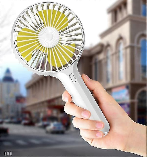 Håndholdt Lille Ventilator Mini Bærbar Lommeventilator USB Telefonholder Blå