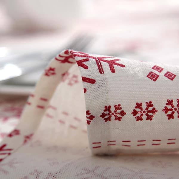 Julduk Rektangulär Duk Snöflinga Inomhus Utomhus Vinter Tvättbar Polyesterduk För Julhelgsfest Middag Vinterdekor Gåva
