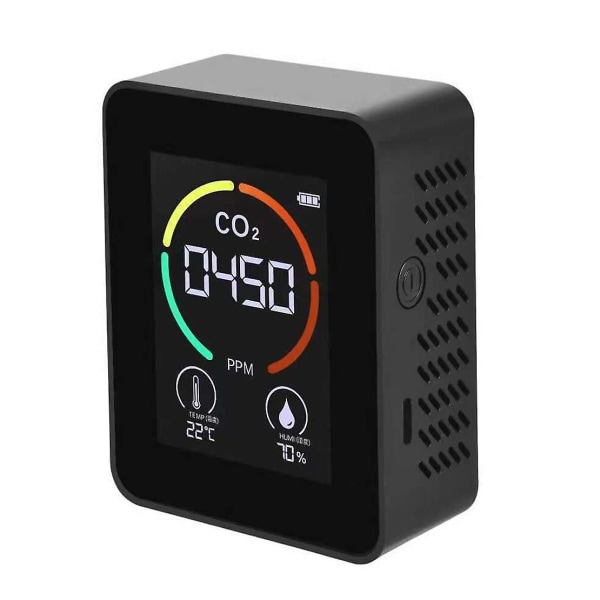 Temperatur- og fuktighetsmåler, luftkvalitetsmonitor, Co2-detektor, 3-i-1 digital luftforurensning Carbo